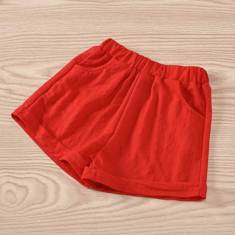 Hipea Toddler Cirl Clothes Summer Outfits Ruffle Camisole Fruit Tops and Casual Shorts 2-Piece Girls Clothes (Red-Apple, 2-3T) - Image 5